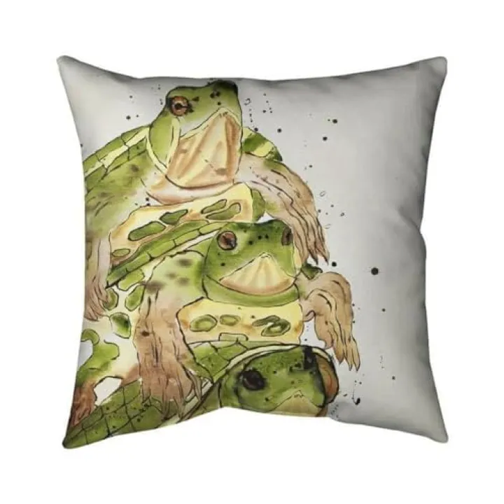 18 x 18 in. Three Aquatic Turtles-Double Sided Print Indoor Pillow