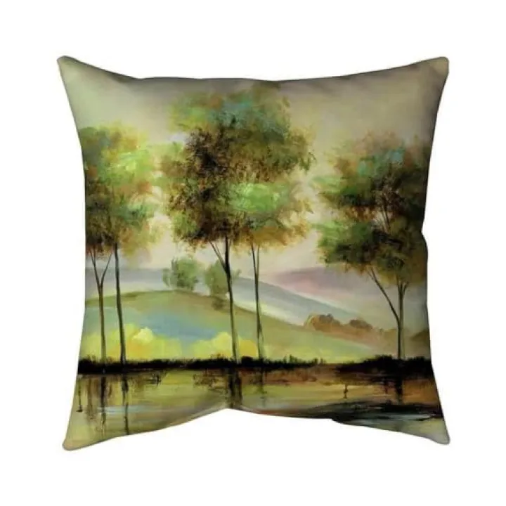 20 x 20 in. Trees Near The Lake-Double Sided Print Indoor Pillow