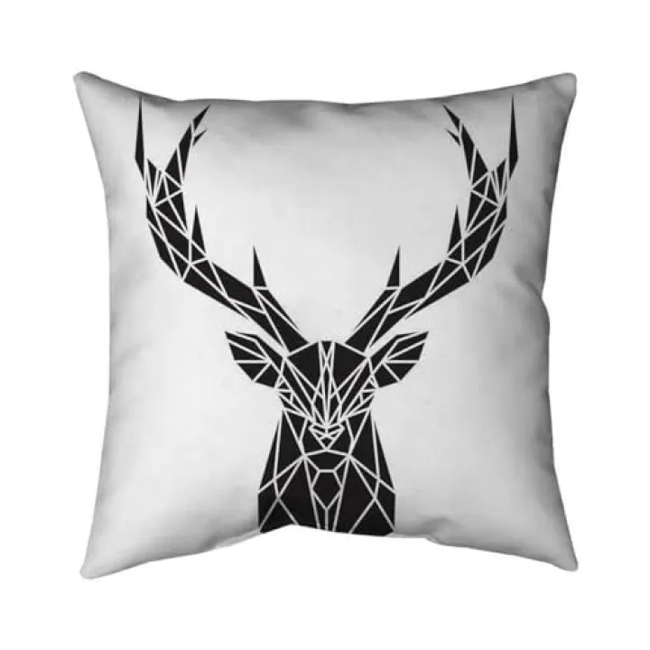 18 x 18 in. Geometric Deer Head-Double Sided Print Indoor Pillow