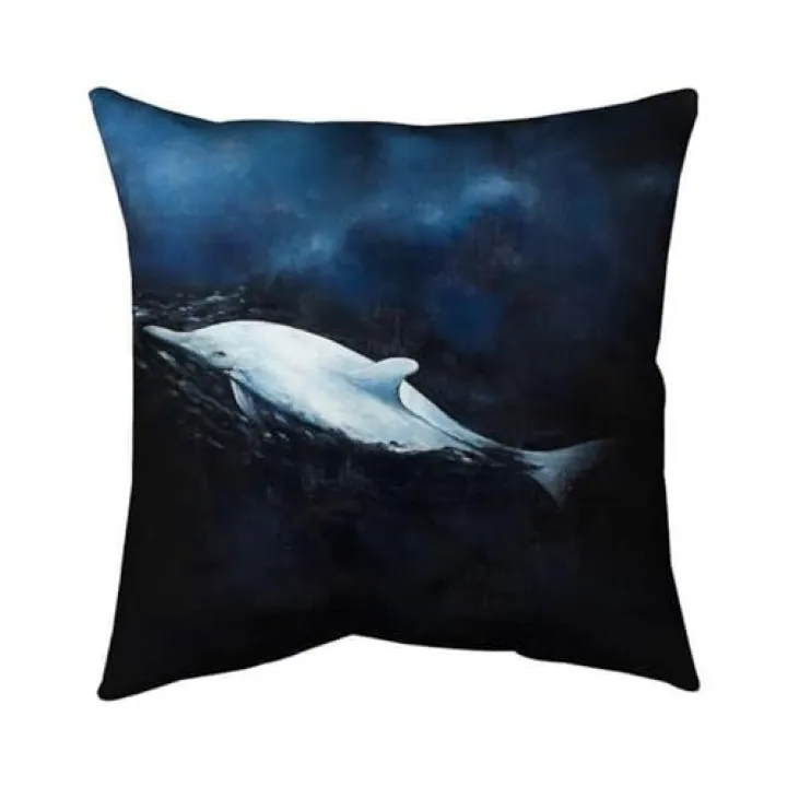 26 x 26 in. Swimming Dolphin-Double Sided Print Indoor Pillow