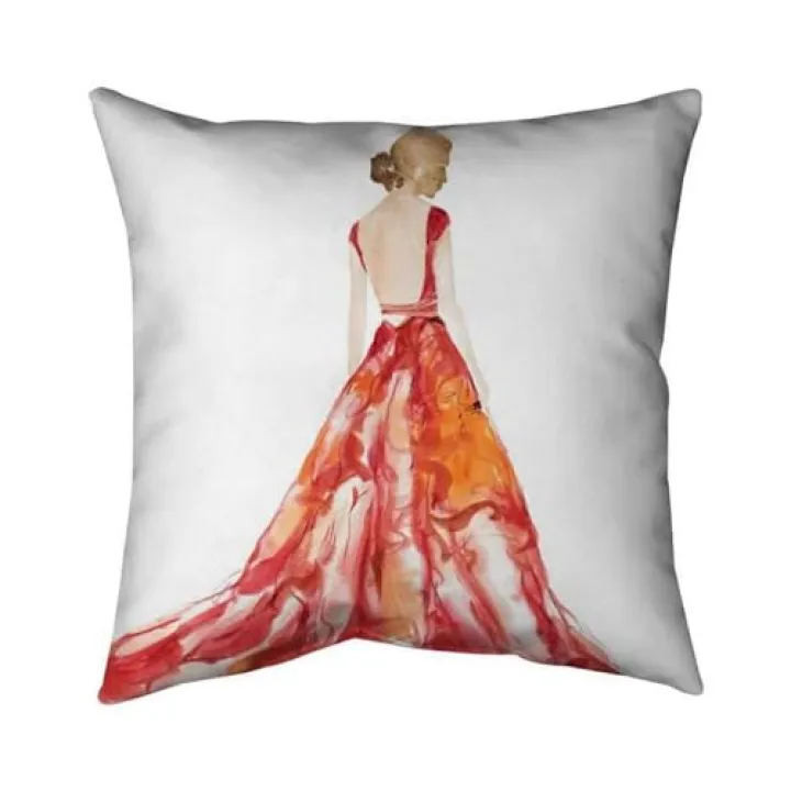 26 x 26 in. Red Prom Dress-Double Sided Print Indoor Pillow