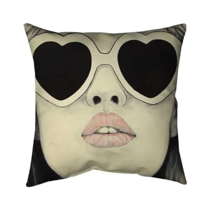 18 x 18 in. Young Lady with Glasses-Double Sided Print Indoor Pillow