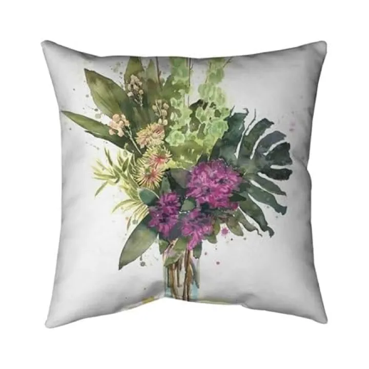 18 x 18 in. Tropical Flower Assemblage-Double Sided Print Indoor Pillow
