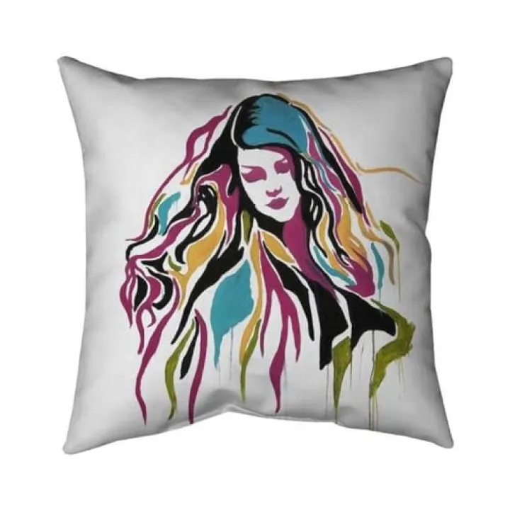 20 x 20 in. Woman Graffiti Art-Double Sided Print Indoor Pillow