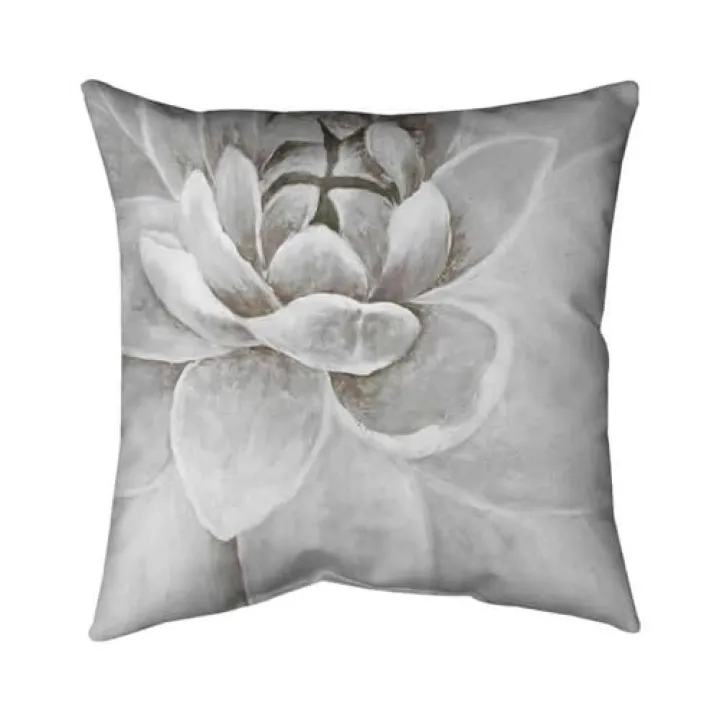 26 x 26 in. Delicate White Chrysanthemum-Double Sided Print Indoor Pillow