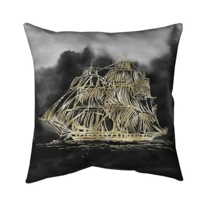 20 x 20 in. Illustration of A Old Sailing Ship-Double Sided Print Indoor Pillow
