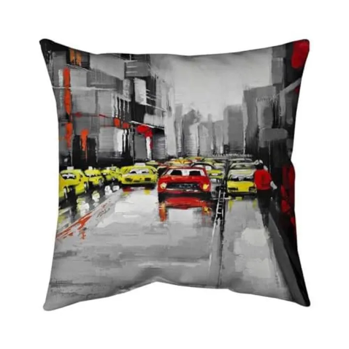 18 x 18 in. Abstract Traffic by A Rainy Day-Double Sided Print Indoor Pillow