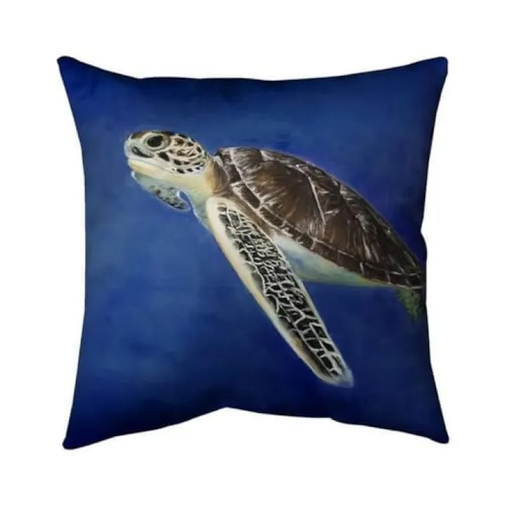 20 x 20 in. Beautiful Sea Turtle-Double Sided Print Indoor Pillow