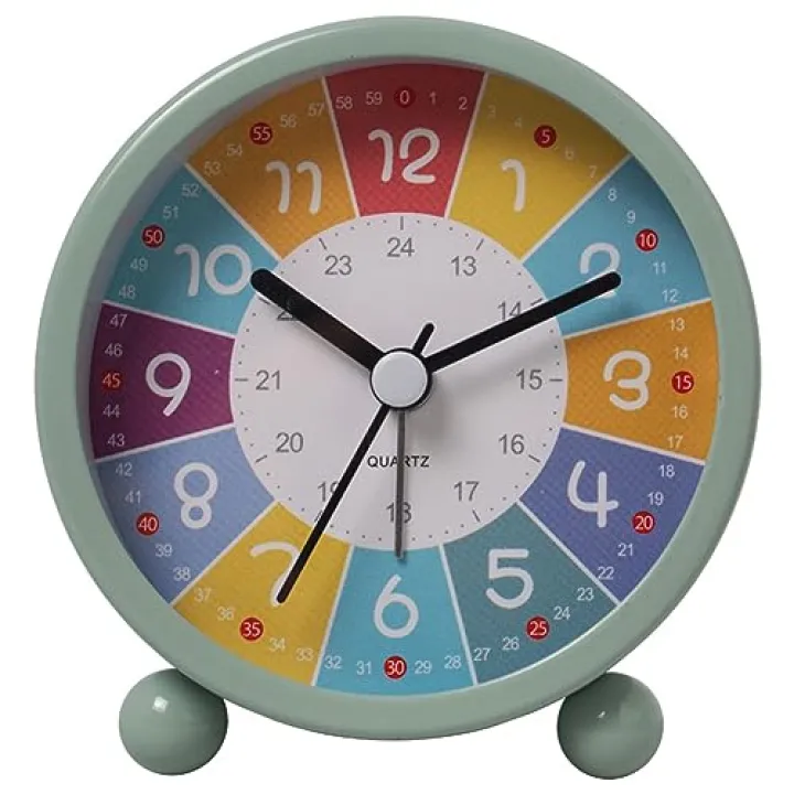 Hodeffior Rainbow Alarm Clock for Kids - Cartoon Luminous Silent Non-Ticking Table Clocks For Home Bedroom