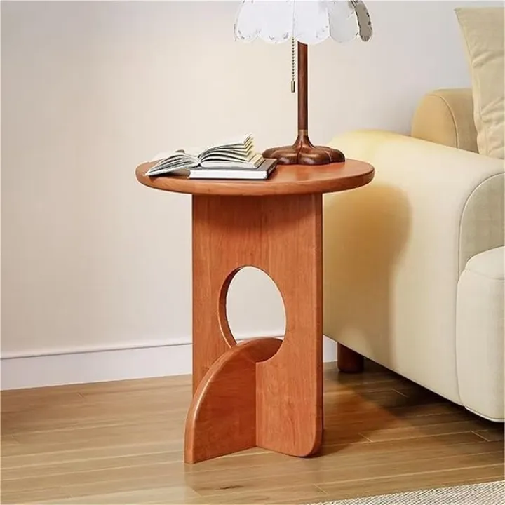 Small Round Side Table,Mid Century Modern Coffee Table,Nightstand for Living Room, Bedroom, Corners and Office, for Home(Brown)