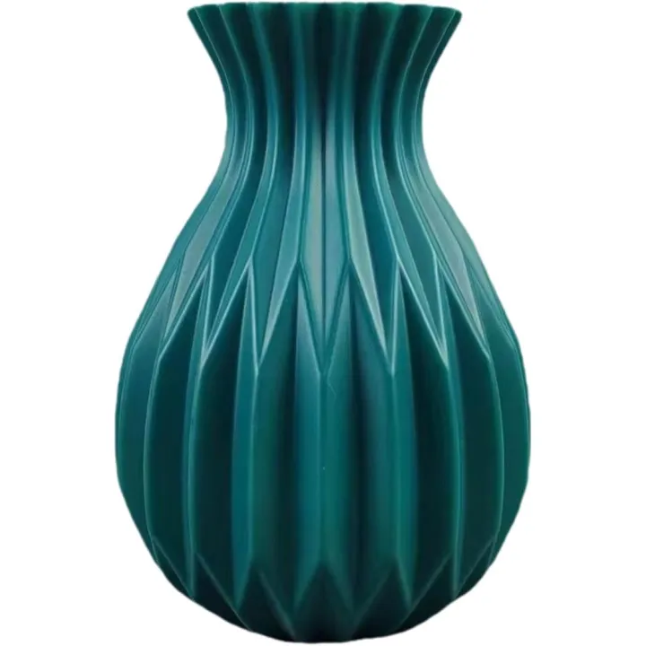 Modern Flower Vase Unbreakable Vase Ornament Floral Container Flower Arrangement for Desk Cabinet Decor Housewarming Gift, Green