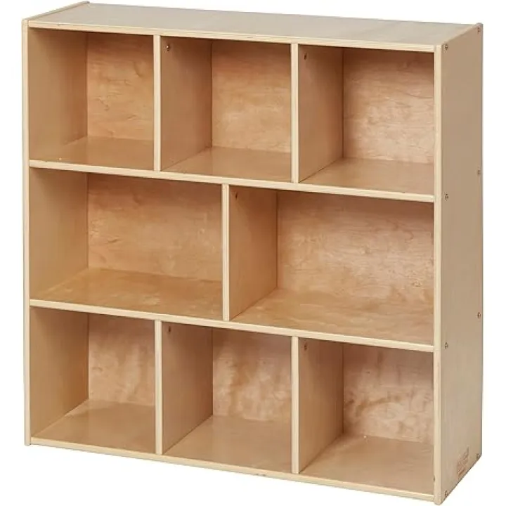 Sleekline 8-Compartment Storage Cabinet, Achiever, Kids Furniture, Natural, 1