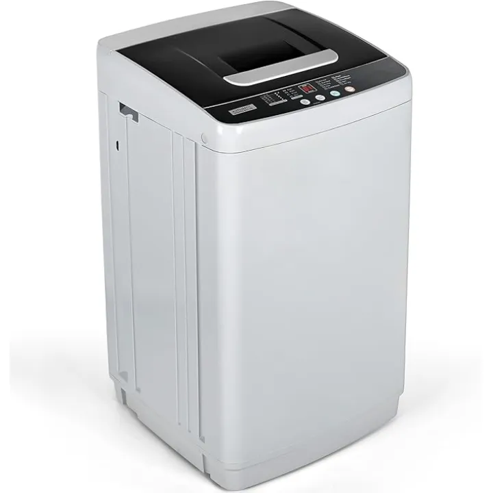 1.03 Cu. Ft. Portable Washing Machine, 8.8 LBS Capacity Portable Washer with 5 Washing Cycles, 8 Water Levels, Drain Pump, LED Display, Washing Machine for Apartment, Dorm, RV, Gray