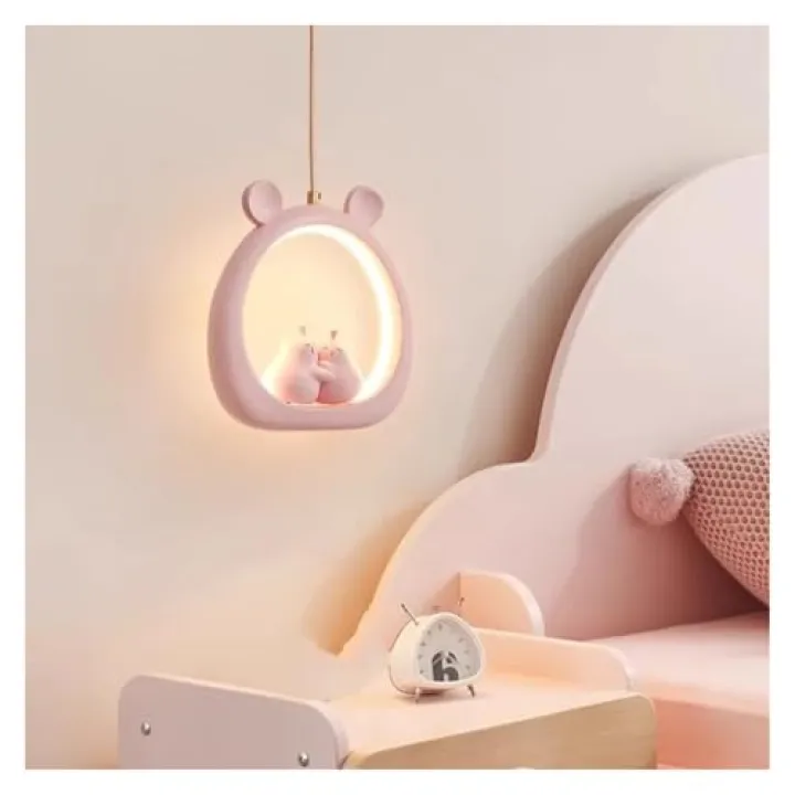 Cream Style Children's Room Pendant Lamps Romantic Princess Room Bedroom Bedside Suspension Light LED