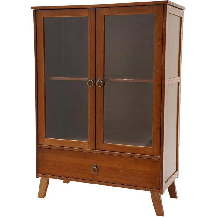 Kitchen Sideboard, Buffet Cabinet with Storage Kitchen Storage Cabinets Entryway Table Sideboard Cabinets with Strong Magnetic Acrylic Double-Door & 1 Drawer for Living Room, Hallway