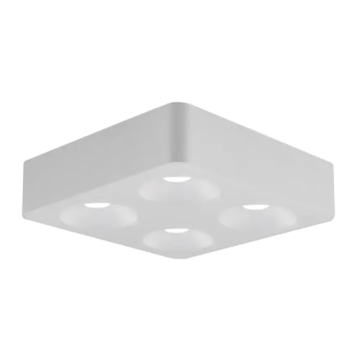 Modern Semi Flush Mount LED Ceiling Light, 4 Head Spotlights Metal Lighting Fixture Ceiling Lamp, Square Close Ceiling Lamp for Living Room Bedroom Kitchen Hallway(White)