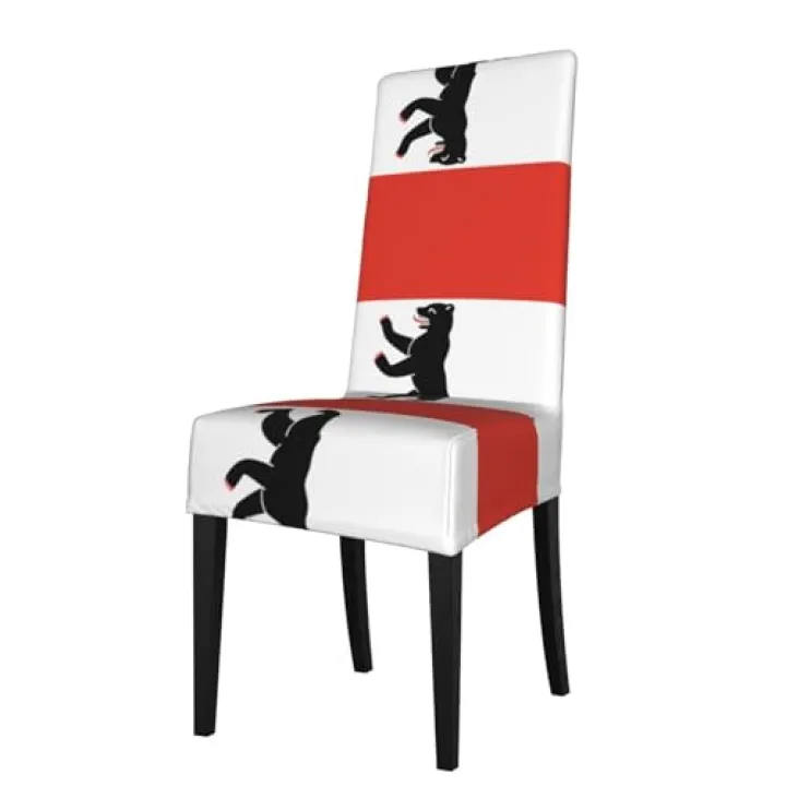 BOXILTD Berlin Flag Dining Chair Seat Covers - Waterproof Seat Covers for Dining, Wedding & Party Chair Covers