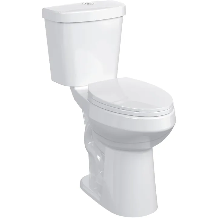 Two Piece Toilets Elongated, 21" Extra Tall Toilet for Bathroom, 1.28 GPF Powerful Flush, 12 Inch Rough In