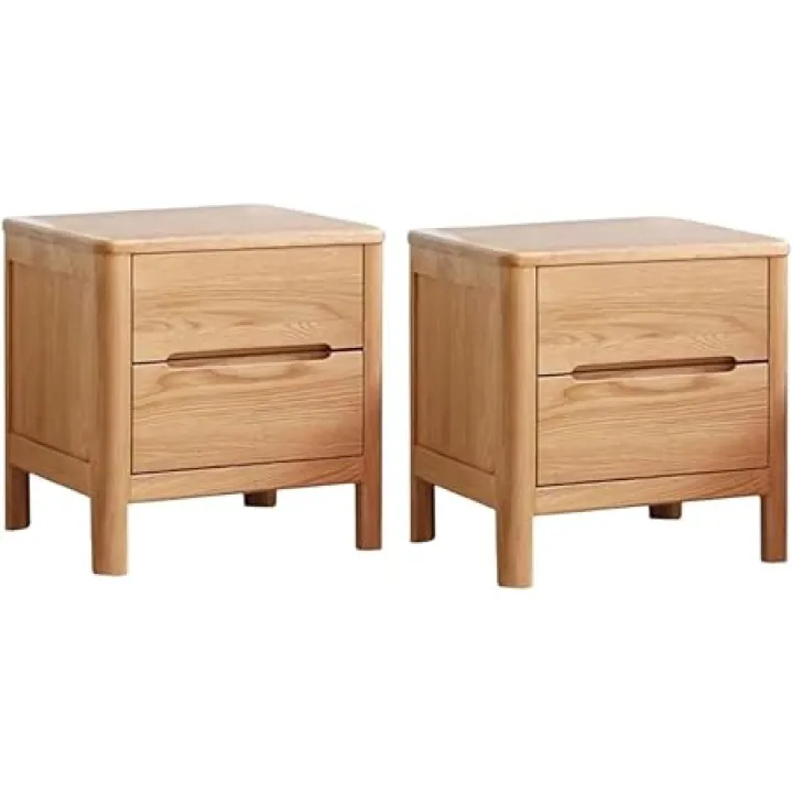 Premium Wood Nightstand Durable Simple Bedside Table Waterproof Practical Bedside Shelf with Two Drawers Moisture-Proof Bedside Cabinet Easy to Clean Side Table for Hallway Entrywa