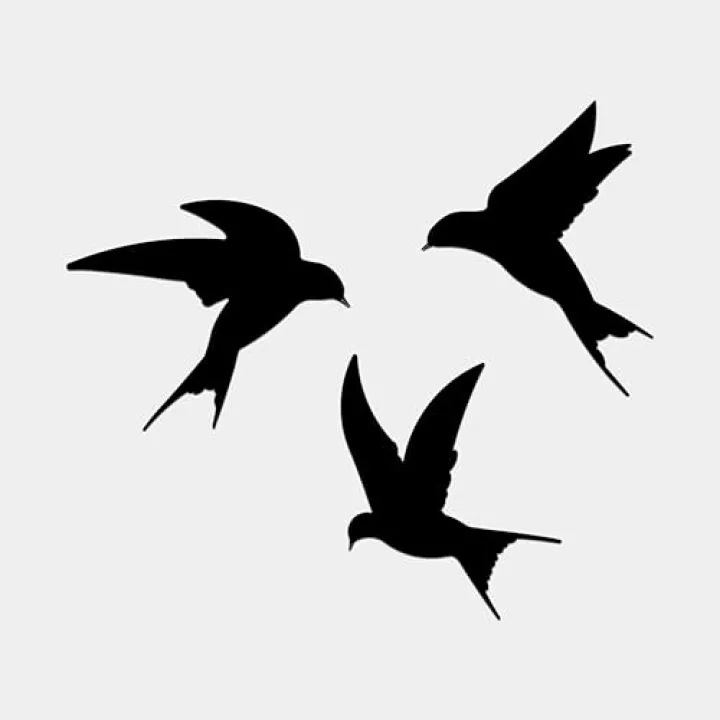 BONPERLA 3 Pieces Metal Swallow Wall Decor Set – Flying Birds Silhouette – Black Metal Wall Sculpture for Indoor & Outdoor Use – Modern Minimalist Design, Set of 3 (Small: 20cm (7.8"))