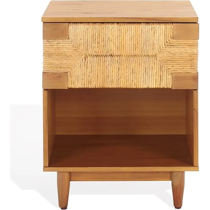SAFAVIEH Couture Collection Roseanne Natural Brown Banana Stem 1-Drawer Nightstand