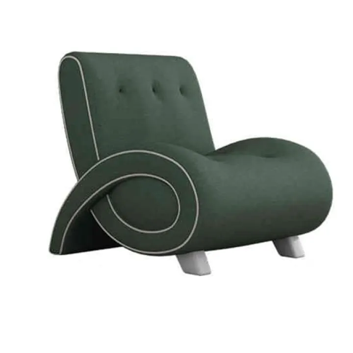 Sedia in flanella Mid-Century, comoda poltrona imbottita senza braccioli, per soggiorno, camera da letto e ufficio, elegante sedia angolare verde vintage per rilassarsi e leggere