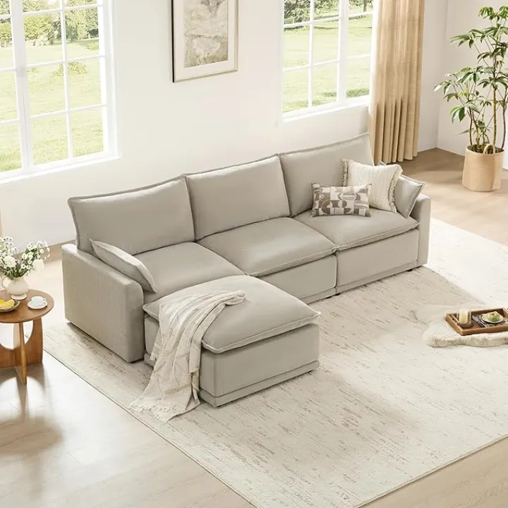 CHITA Cloud Sectional Couch, Modern Modular Sectional Sofa Set for Living Room, 4 Seater L Shaped Couch, Taupe