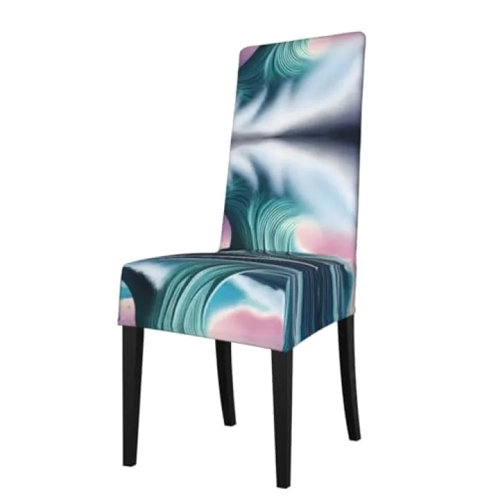 WZYWHJ vast Tsunami Printing Detachable Chair Cover Quick Installation and Easy Maintenance Suitable for Square Chair Backs