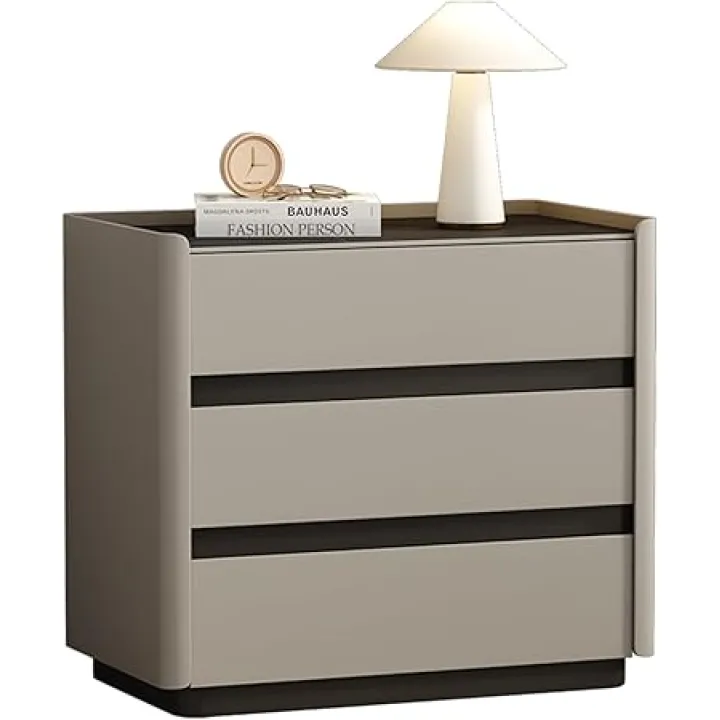 YZABEL Nightstand with Drawer and Shelf for Easy Assembly, Farmhouse Bedside Table and Solid Wood End Side Table