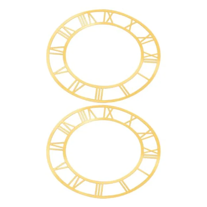 Ciieeo Wall Clock Face Round Roman Numeral Acrylic Mirror Clock Stickers Self-Adhesive Decorative Wall Decals for Living Room Hotel Entryway