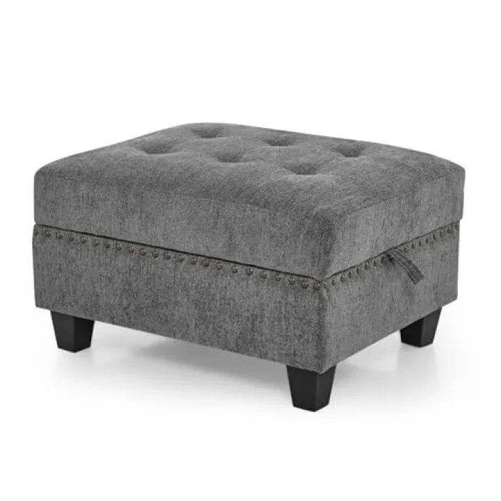 AZMUDE Corner Sofa for Modular Sectional,Grey Chenille (31.5"x31.5"x36.5") (Grey + Foam + 1 Seat-1)