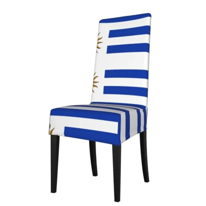 WZYWHJ Flag of Uruguay Prints Detachable Chair Cover Quick Installation and Easy Maintenance Suitable for Square Chair Backs