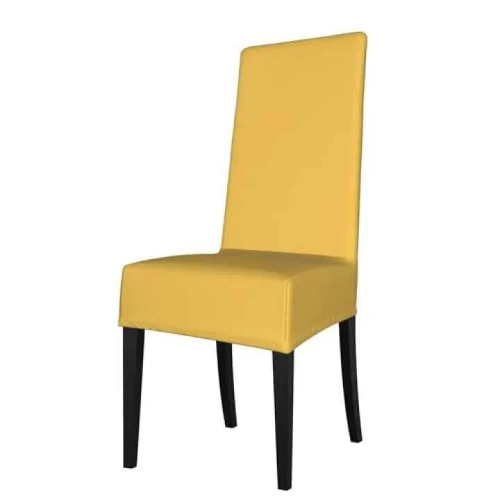 WZYWHJ Yellow Prints Detachable Chair Cover Quick Installation and Easy Maintenance Suitable for Square Chair Backs