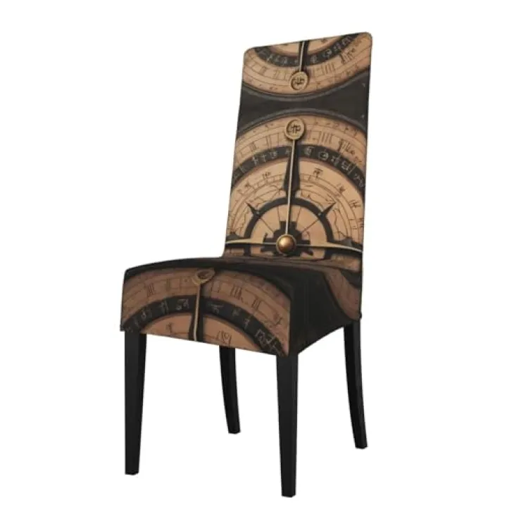 WZYWHJ Virgin Circular Compass Prints Detachable Chair Cover Quick Installation and Easy Maintenance Suitable for Square Chair Backs