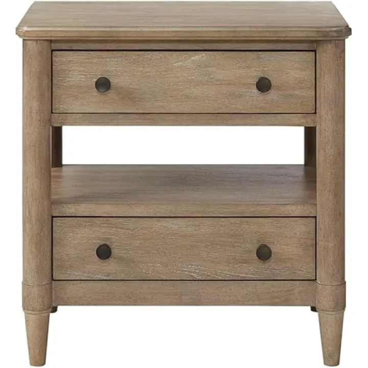 Open Nightstand Sand Finish with 2 Drawers,Room