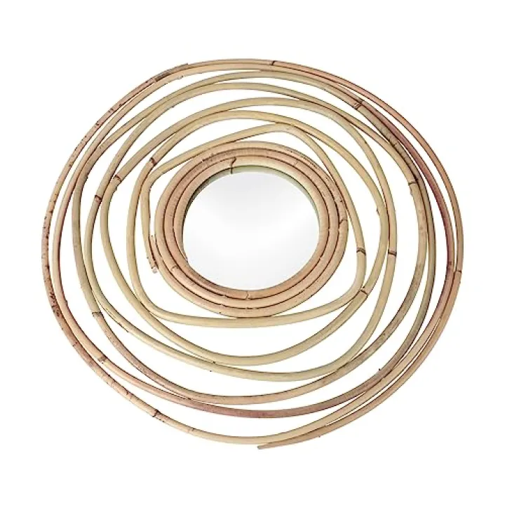 HOODANCOS 1Pc Woven Makeup Mirror Decorative Wall Mounted Mirror for Home Minimalist Design for Vertical Space Material for Family Photos and Makeup