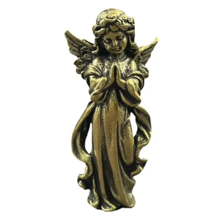 Angel Figurines Cute Angel Ornament Exquisite Angel Cupid Miniature Figurines Funny Brass Angel Cupid Statue(48x25mm)