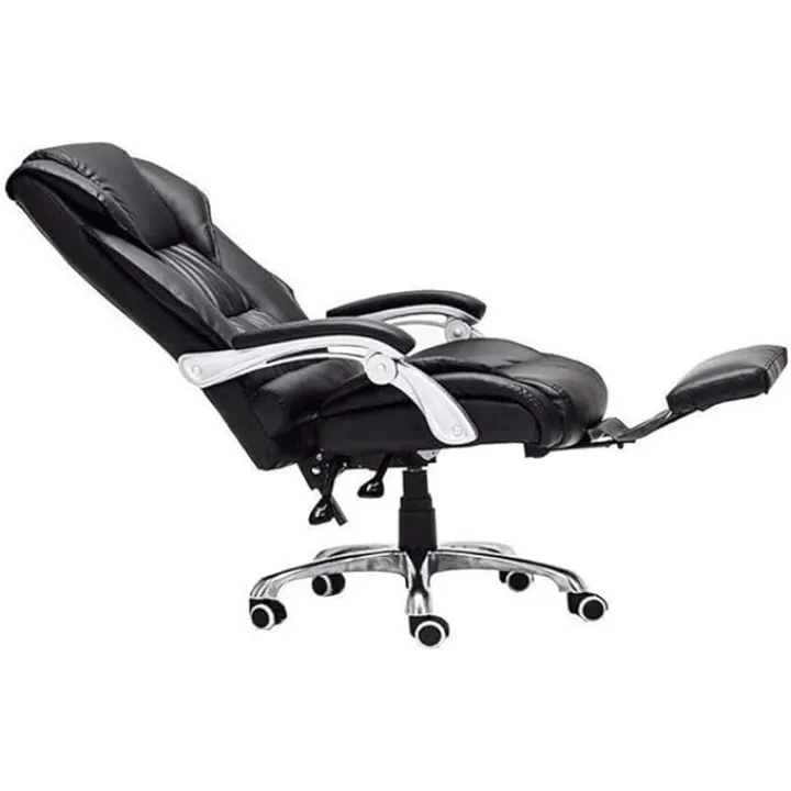 Hidden footrest High Back Executive Office Chair with Lumbar Support Ergonomic Swivel Computer Desk Chair Padded Leather Gaming Chair for Home Office Commercial Use Business Conference Rooms Workspace