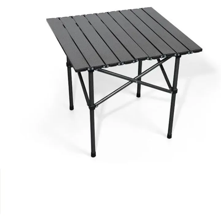 Portable Camping Table and Chairs Set, Folding Outdoor Furniture, Gray and Black, Waterproof