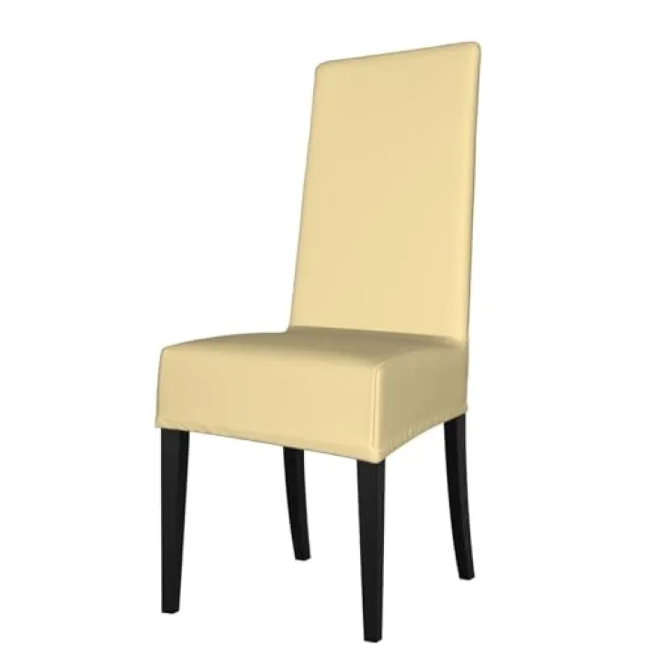 WZYCWB Ivory Removable seat Cover, Stretch Dining Chair Protector for Square Back Dining Chairs, Priest Chairs