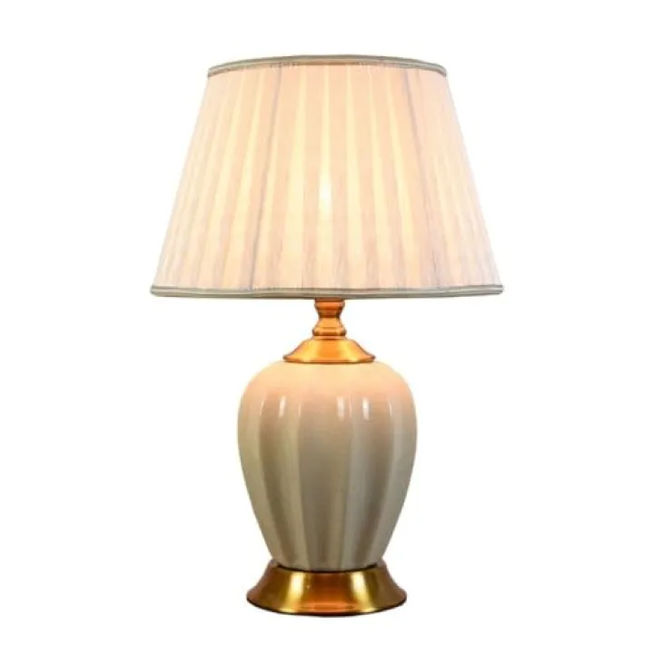 XIXSERTHIA Desk Lamp Creative Hotel Table Lamp Simple Ceramic Table Lamp Living Room Study Bedroom Bedside Table Decorative Lamp Lamp for Bedroom(Remote Control Switch)