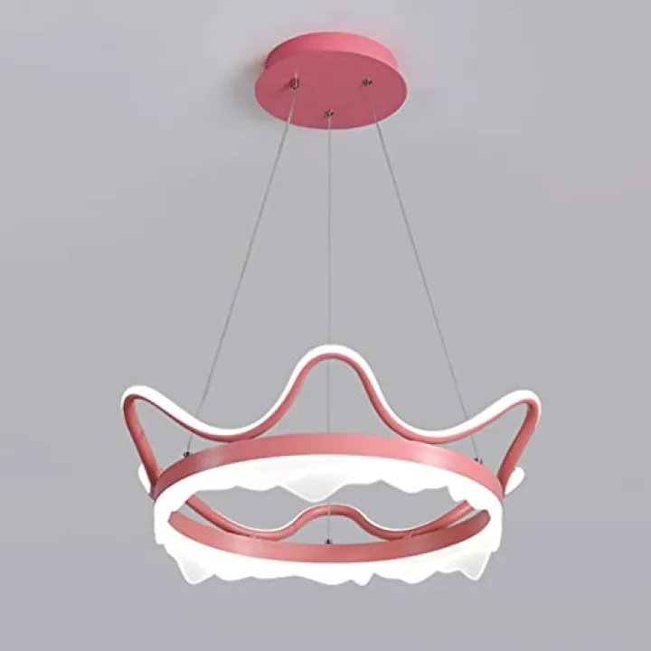 TSOAEKL Lampe À Suspension Couronne Créative, Lustres De Chambre D'Enfants En Métal, Éclairage Décoratif Moderne De Chambre De Princesse À Led 42W, Lampes À Suspension De Chambre À Coucher, Lumières S