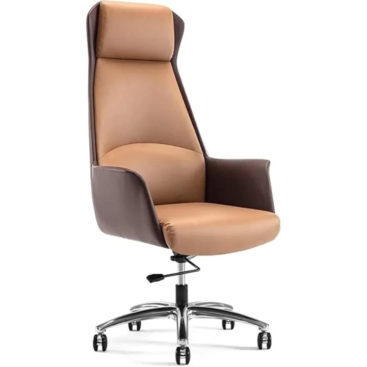Executive Office Chair with Fixed Armrests Generous Headrest and Lumbar Support Commercial Grade Computer Desk Chair Ergonomic Swivel Boss Chair for Business Professionals Home Office Conference Room(