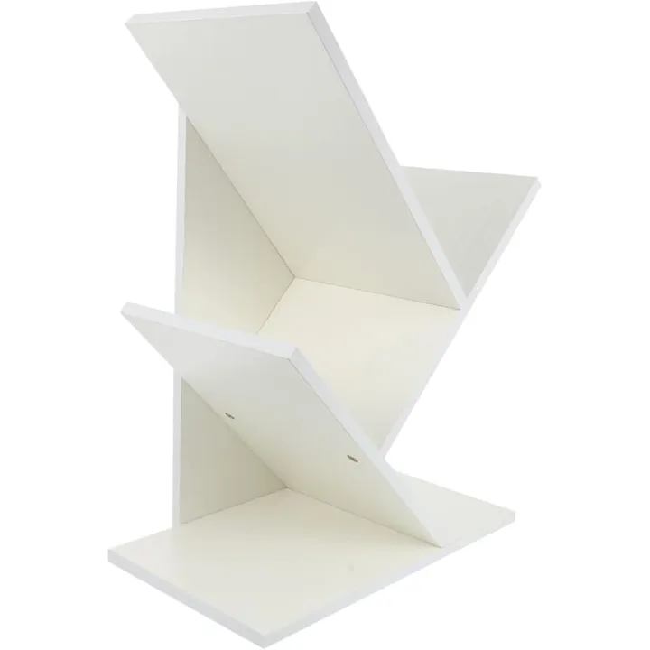 1 Set Premium Tree Bookshelf Elegant Table Tree Book Holder for Home Office Storage Chic Design Ivory White for Organizing Books Magazines and Office Supplies