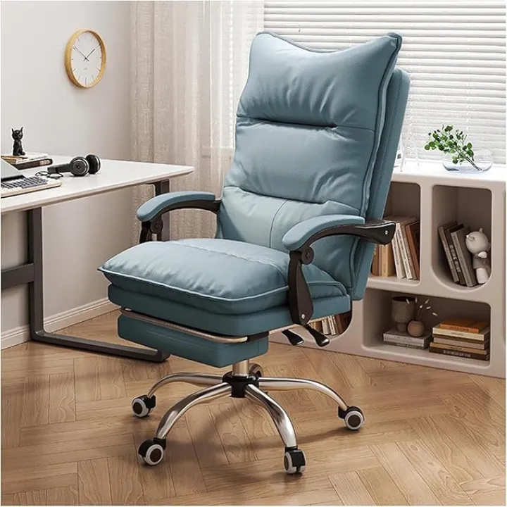 Swivel Room Chair Comfortable Home Office Desk Chair with Footrest and Tiltable Back, 360° Swivel Computer Armchair for Study, Living Room, Computer Room (Green Height 102)