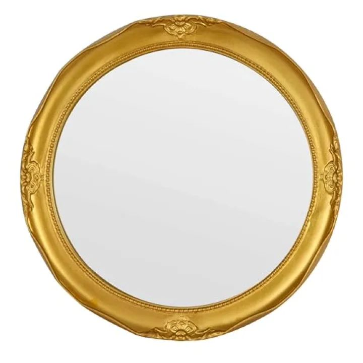 OIGUMR Decorative Round Wall Mirror, Vintage Baroque Gold Frame, 12 inches