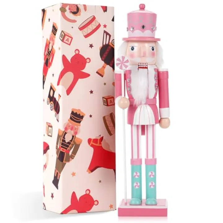 Christmas Decorations Nutcracker Ornaments,Traditional Wooden Nutcracker Figures Soldier,Festive Collectible Christmas Nutcracker Doll