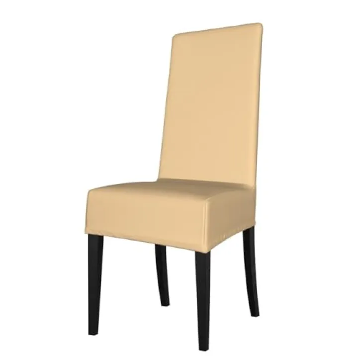 WZYCWB Removable Protective Cover, Rose Beige Stretch seat Cover for Square Back Dining Chair, Parson Chair, Dining Chair Protective Cover,