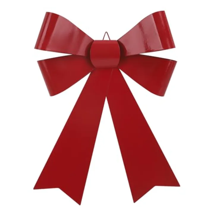 Metal Christmas Red Bow Festival Hanging Large Bow Decoration for Wreath Christmas Tree Topper Garland Fireplace Front Door