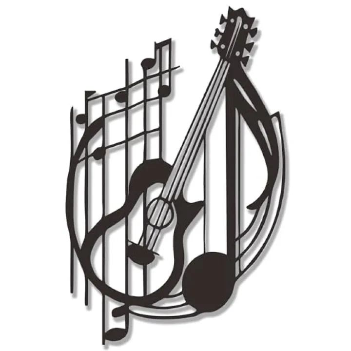 YATEASLU Guitar Wall Art - Guitar Decor,Metal Music Note Decor for Home, Unique Music Wall Art Gifts for Christmas, Thanksgiving - 14.6x9.4 Inch ﻿